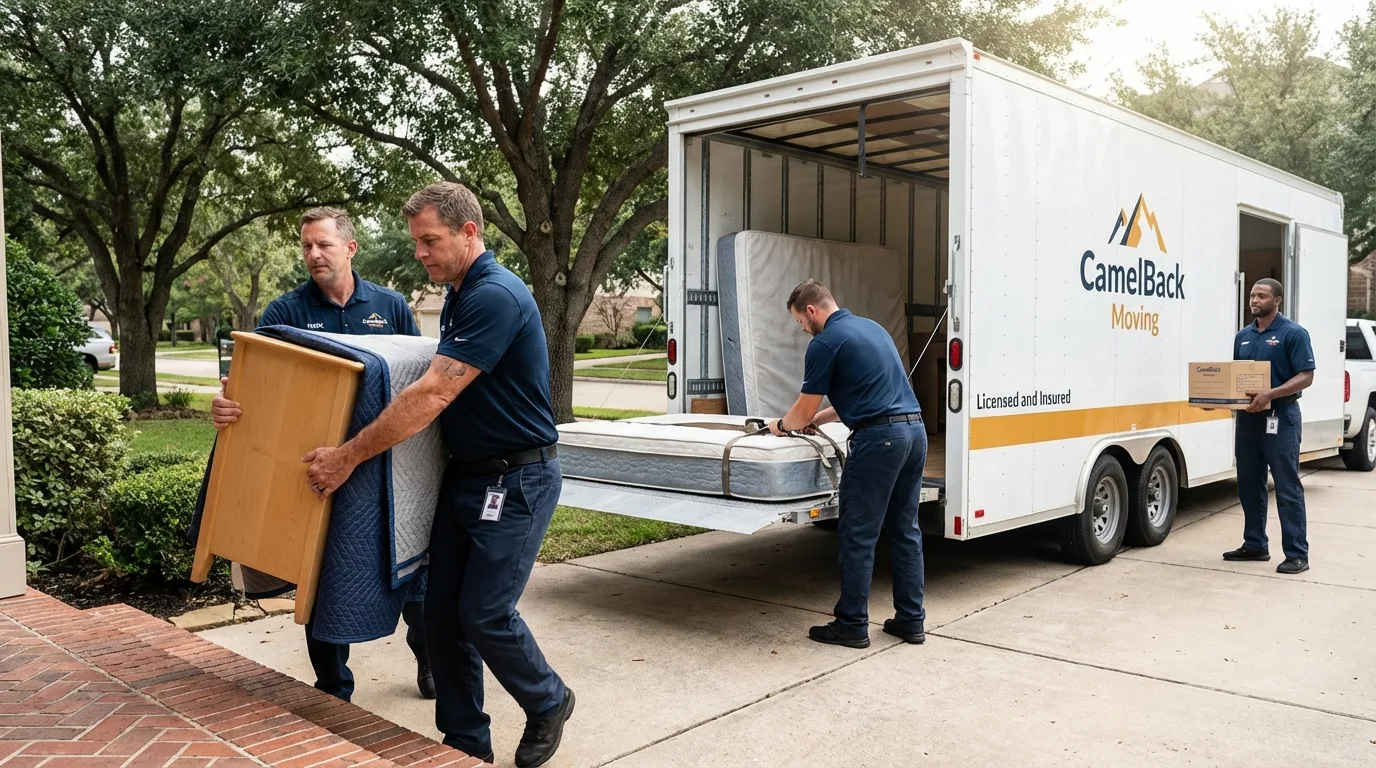 Crew loading residential truck for cross-state move from Sanbornville, NH