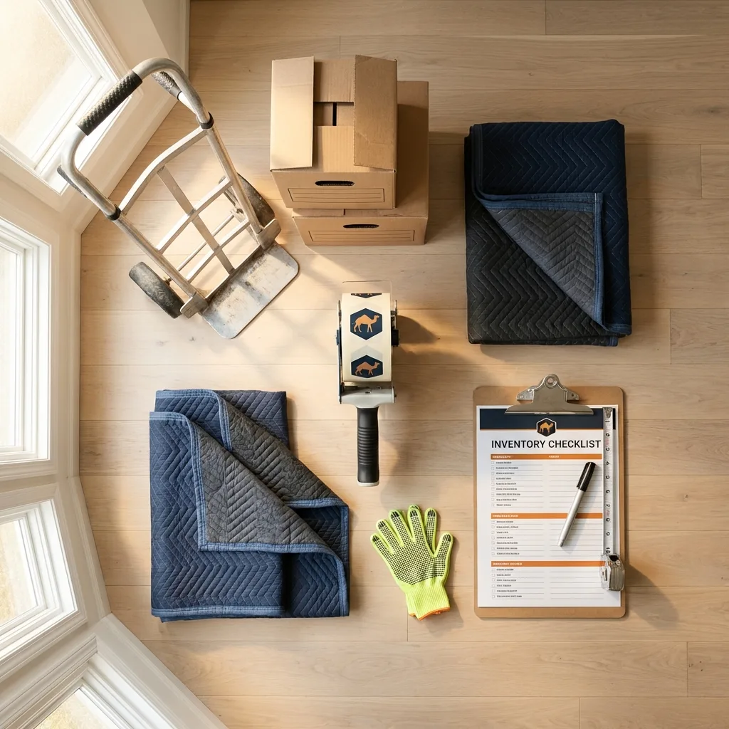 Professional moving supplies and packing materials layout for Sanbornville residential relocations