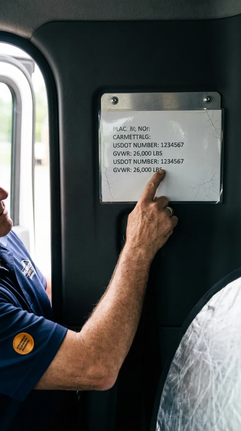 USDOT licensing placard verification in Sanbornville